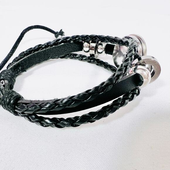 Aries Zodiac Leather Adjustable Bracelet Unisex Multilayer Horoscope New - Picture 4 of 5